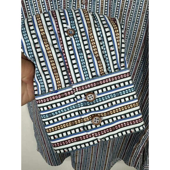 Robert Graham Final Edit Classic Fit Button-Up Shirt Men's Size Large Multi Geo - Picture 6 of 8